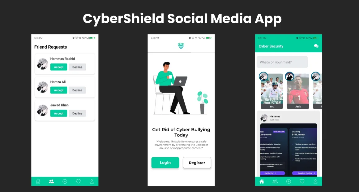 CyberShield – Social Media App